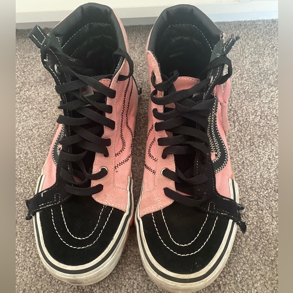 Vans Shoes - Black and pink high top vans